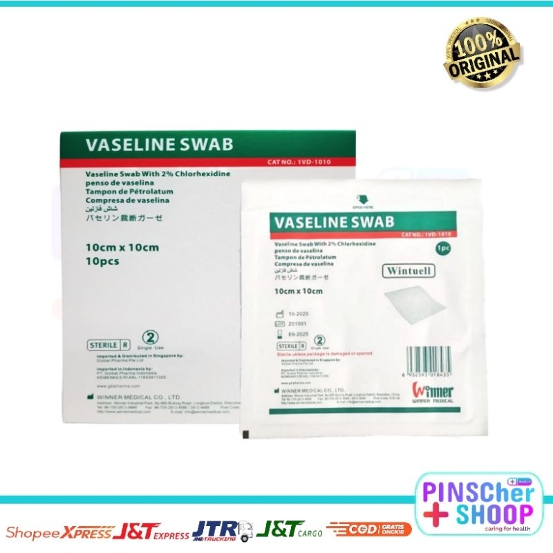 VASELINE SWAB 10 X 10 CM WINNER ISI 10 PCS / BOX