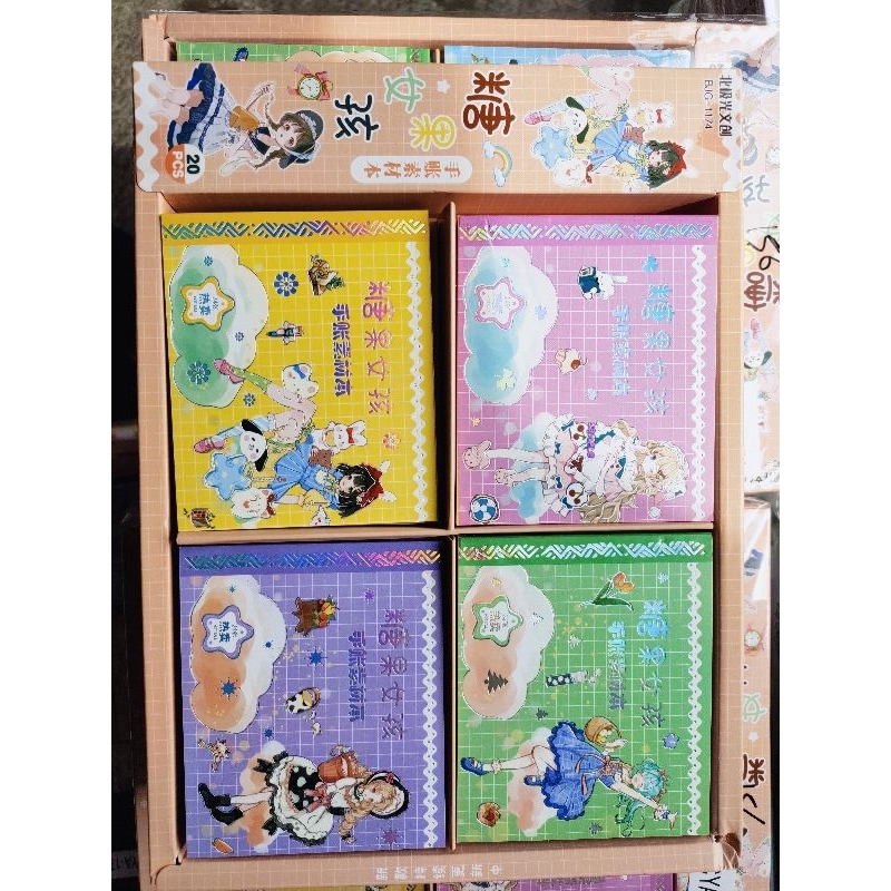 

Stiker buku Notes karakter Kartun Korea lucu / buku stiker isi 2pcs