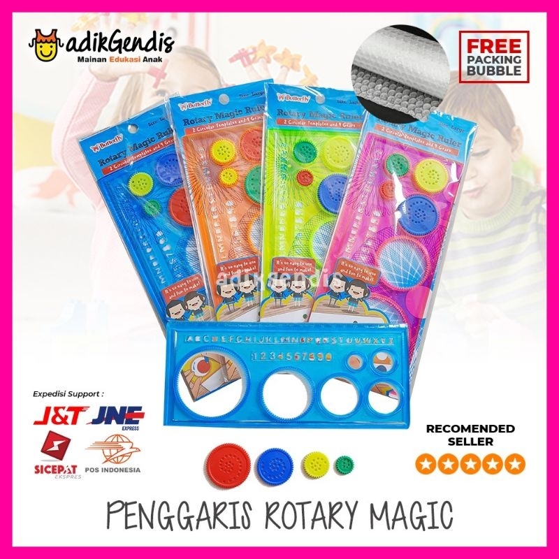 

Penggaris rotary magic berputar spiral bentuk bunga