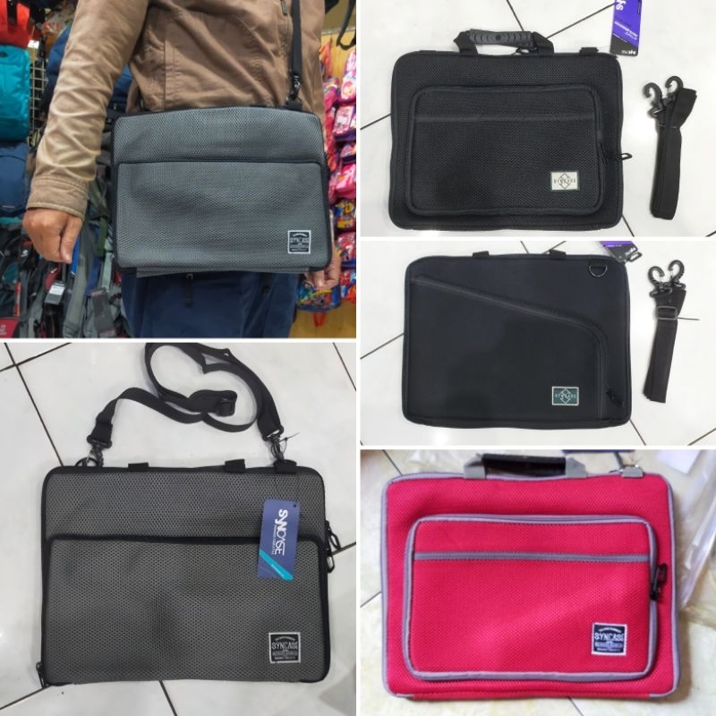 Tas softcase laptop notebook - Syncase SY02-D0801 ukuran 13 - 14 inch  dengan tali selempang