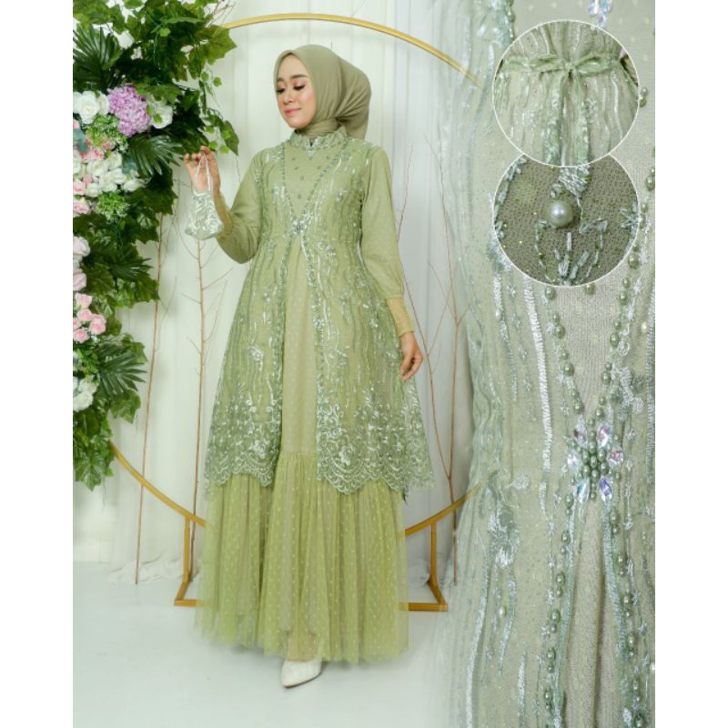 GAMIS WANITA LEBARAN TERBARU 2023 100% SESUAI GAMBAR / DRESS AGNIA BAJU MUSLIM WANITA CANTIK ELEGAN DAN MEWAH TIDAM GATAL