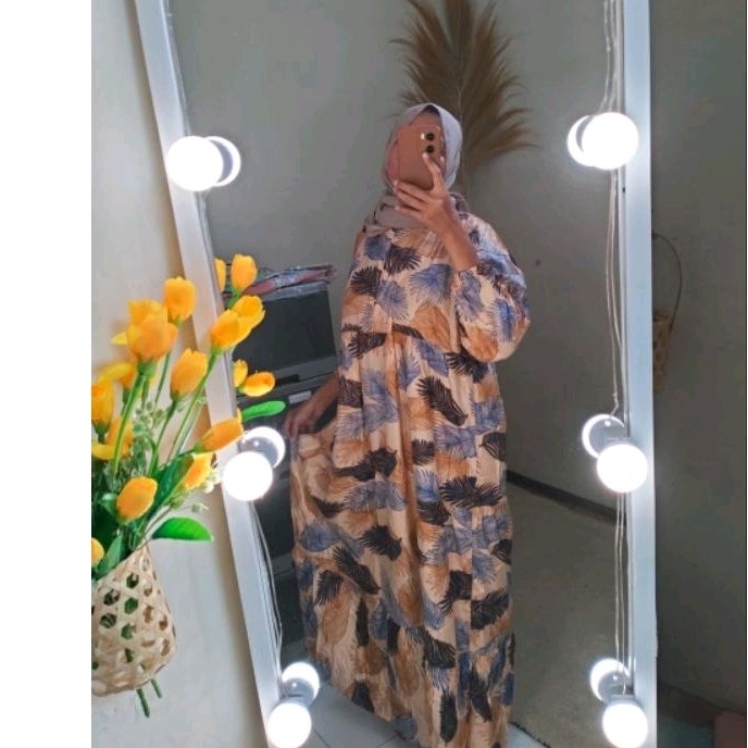 Gamis Rayon Abaya rampel polos LD 120