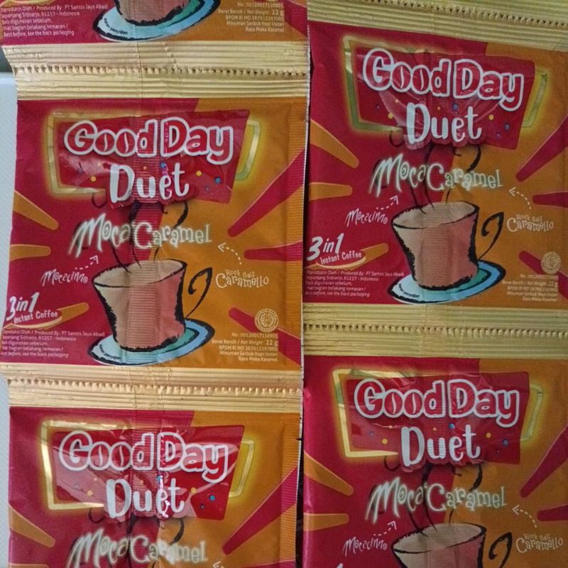 

KOPI BUBUK INSTAN GOOD DAY DUET MOCA CARAMEL 22g (10 bungkus/SERENTENG)