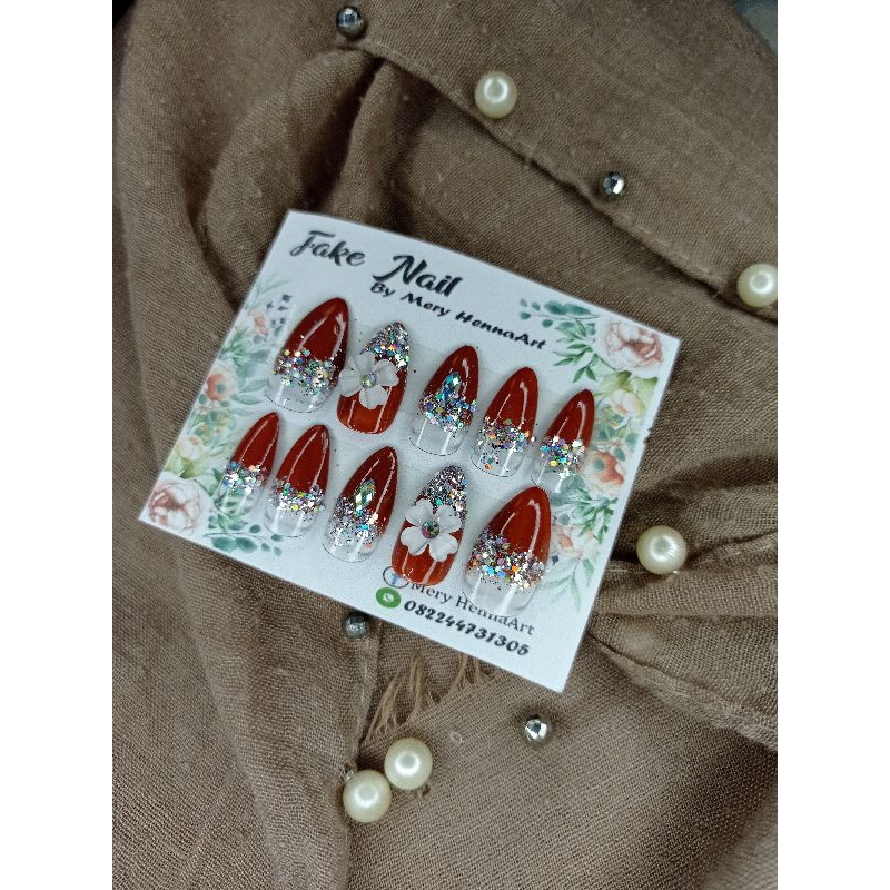 KUKU PALSU MAROON/KUKU PALSU MERAH/KUKU PALSU/NAIL ART/NAIL/AGEN KUKU PALSU/KUKU WEDDING