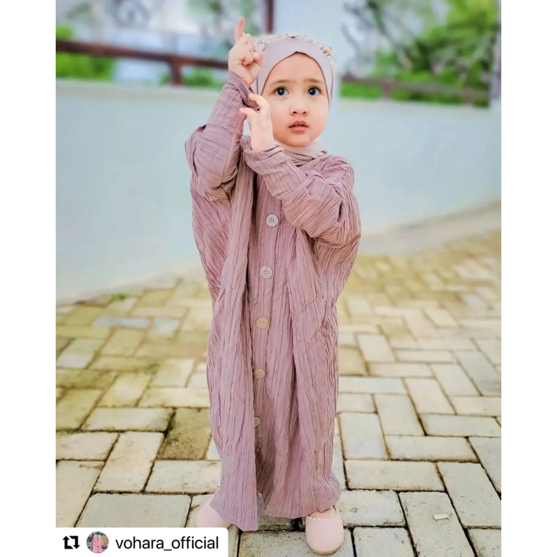 3-8 Tahun Kaftan Anak NADIRA bahan LadyCrush | Baju muslim Anak Perempuan | Kaftan Anak Kekinian