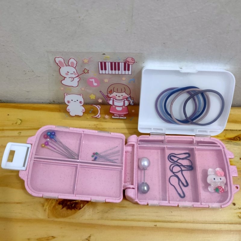 TERMURAH Travel Kit Hijab Kotak Jarum Pentul Unik Tempat Peniti Sekat