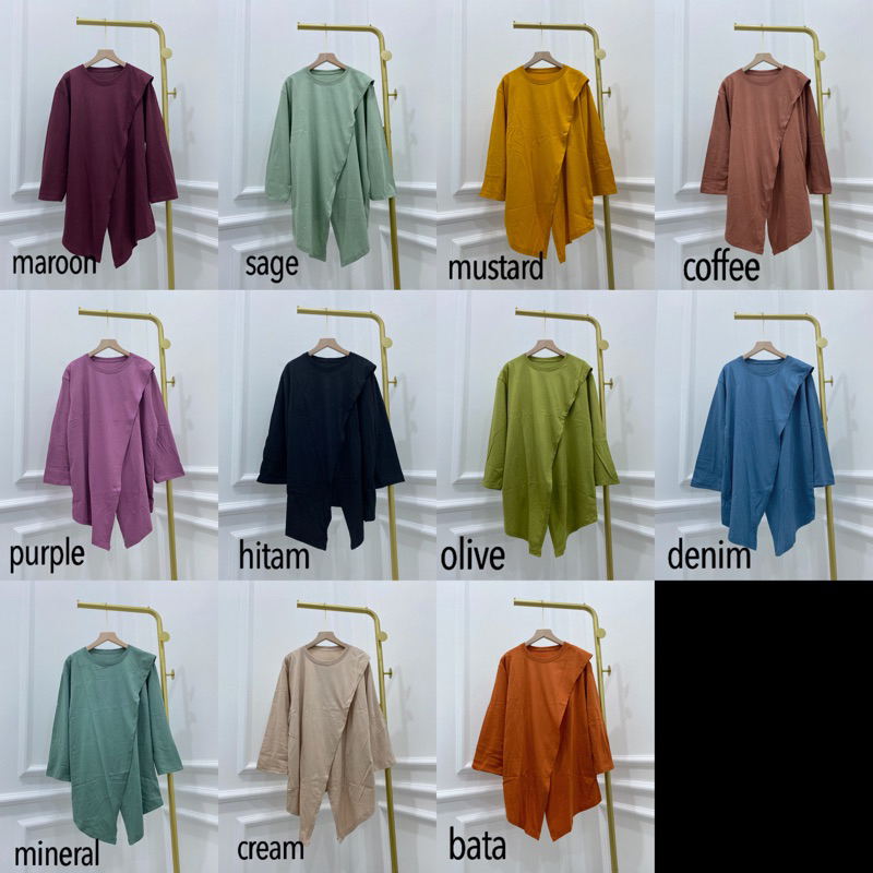 NADA TOP KAOS COMBED 30S OVERSIZED ASYMMETRICAL COMFY DAILY ATASAN