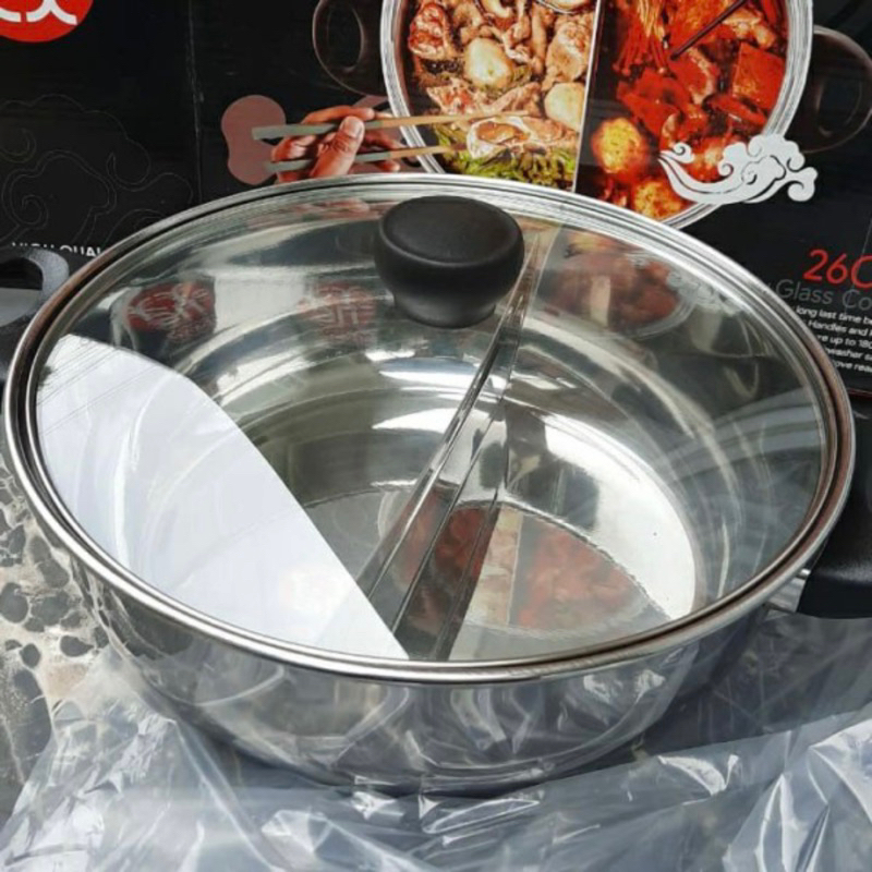 panci shabu shabu sekat 2 / panci suki stainless / sukipan maxim