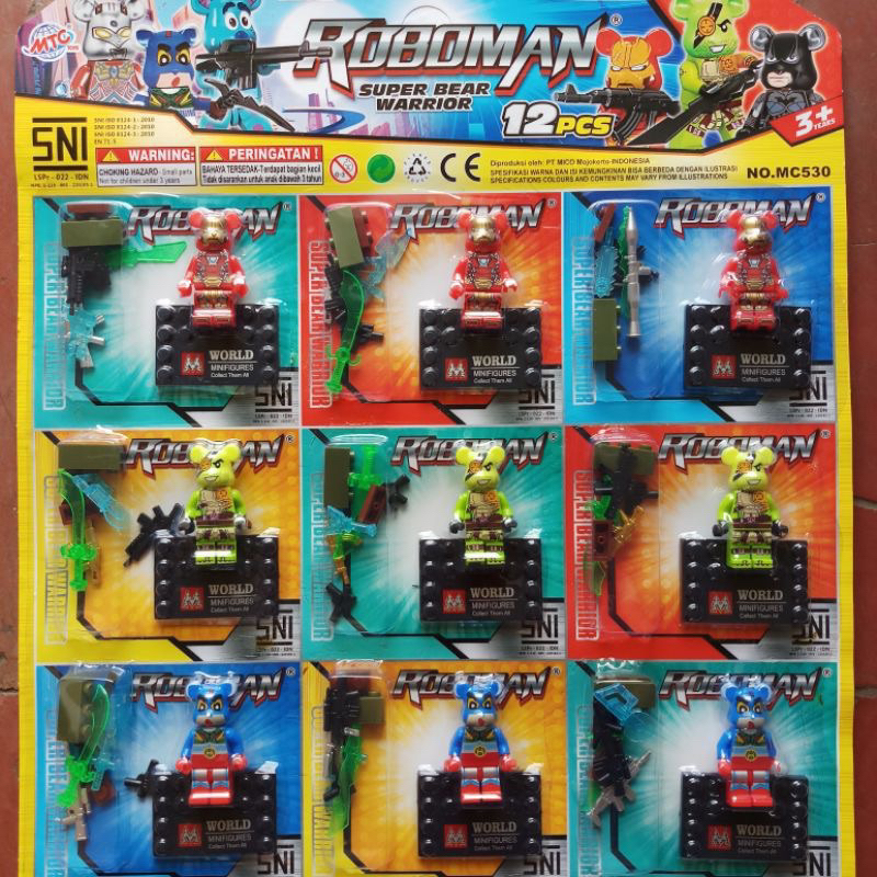 mainan brick balok violent bear warrior / bricks roboman super bear / mainan edukasi anak