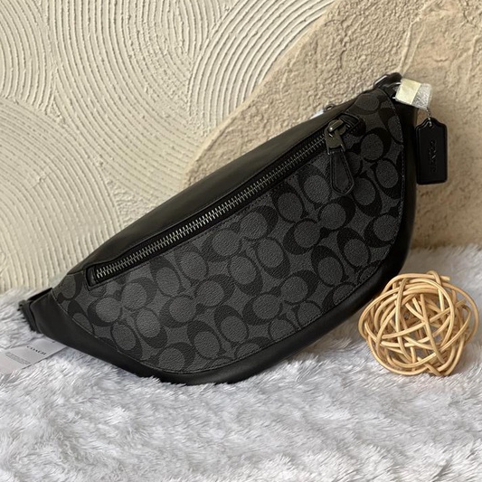 Tas Selempang Pria Branded Coach Waistbag Warren Belt Bag Large Signature 100% Original