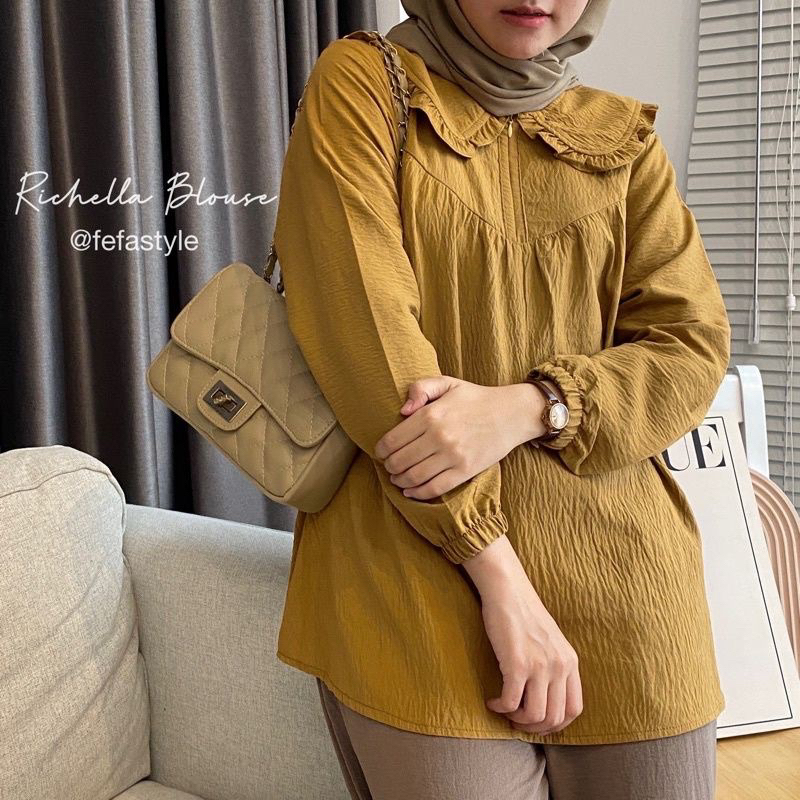 GLORIA BLOUSE KEMEJA CRINKLE | ATASAN CRINKLE MASA KINI