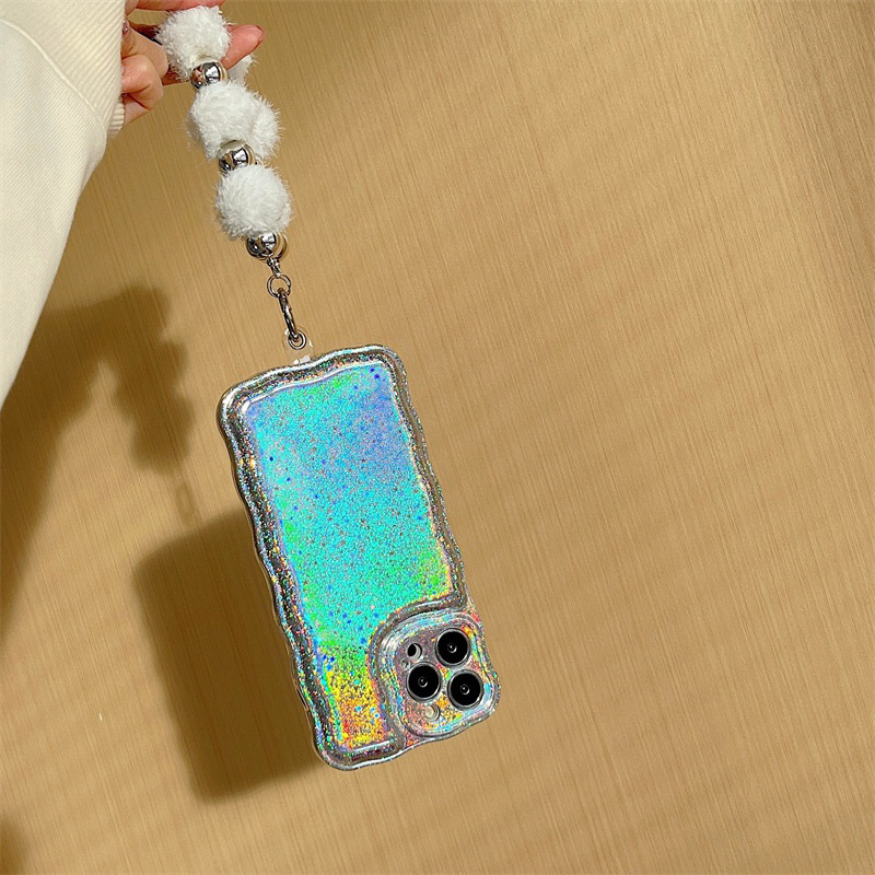 Shimmer Star with Pom Pom Chain Softcase Casing Case HP Lucu iphone XS XS Max XR 11 Pro Max 12 Pro Max 13 Pro Max 14 Pro Max