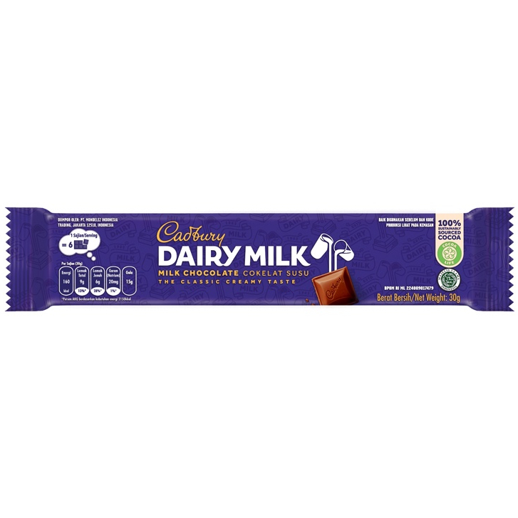 

CADBURY Chocolate Dairy Milk Cokelat Susu Pack 30gr