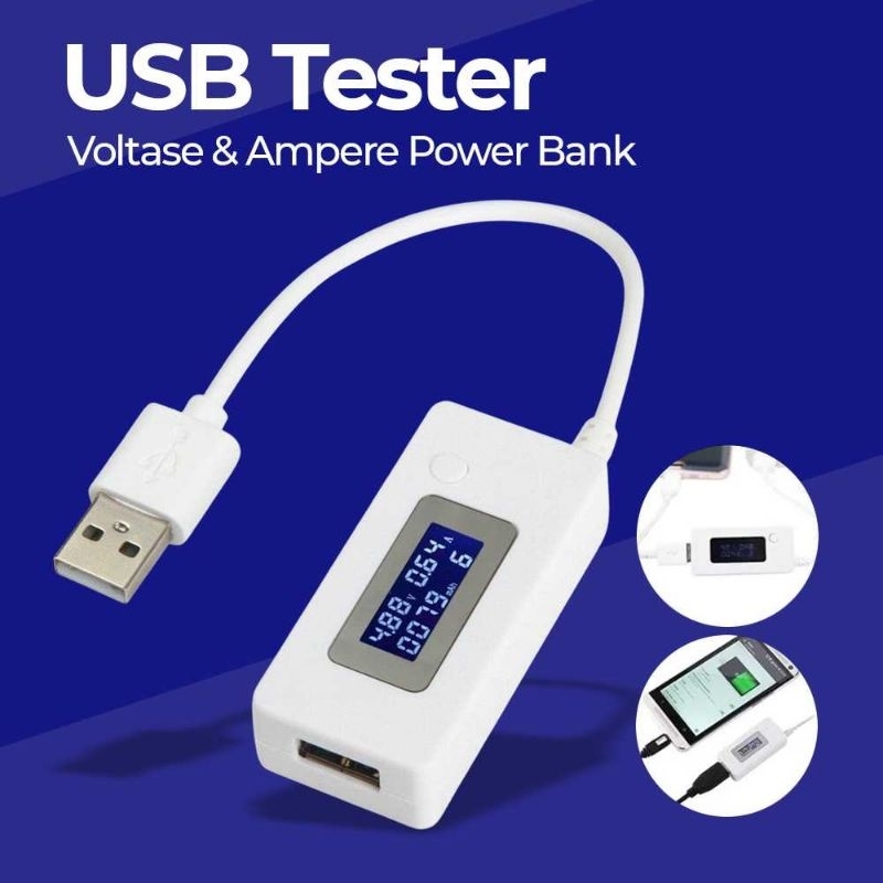 KCX Kabel USB Tester Voltase &amp; Ampere Power Bank - KCX-017 mAh Capacity Meter Time