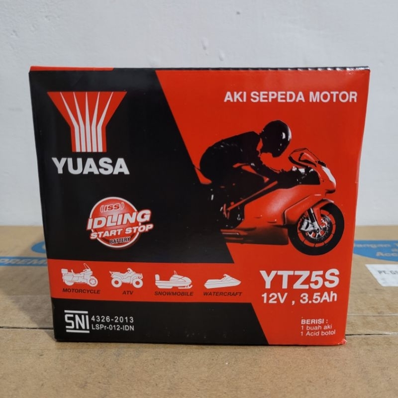 AKI YUASA ORI YTZ5S 12V 3.5AH AKI BEAT, MIO GT, SCOOPY, VIXION, SUPRA 125, XEON