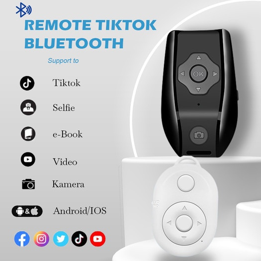 T&amp;Y Remote Bluetooth Selfie V2 Remot Shutter Wireless V1 Pengendali Jarak Jauh Nirkabel Untuk Android IOS Remot Control Scroll Bluetooth V3 Import