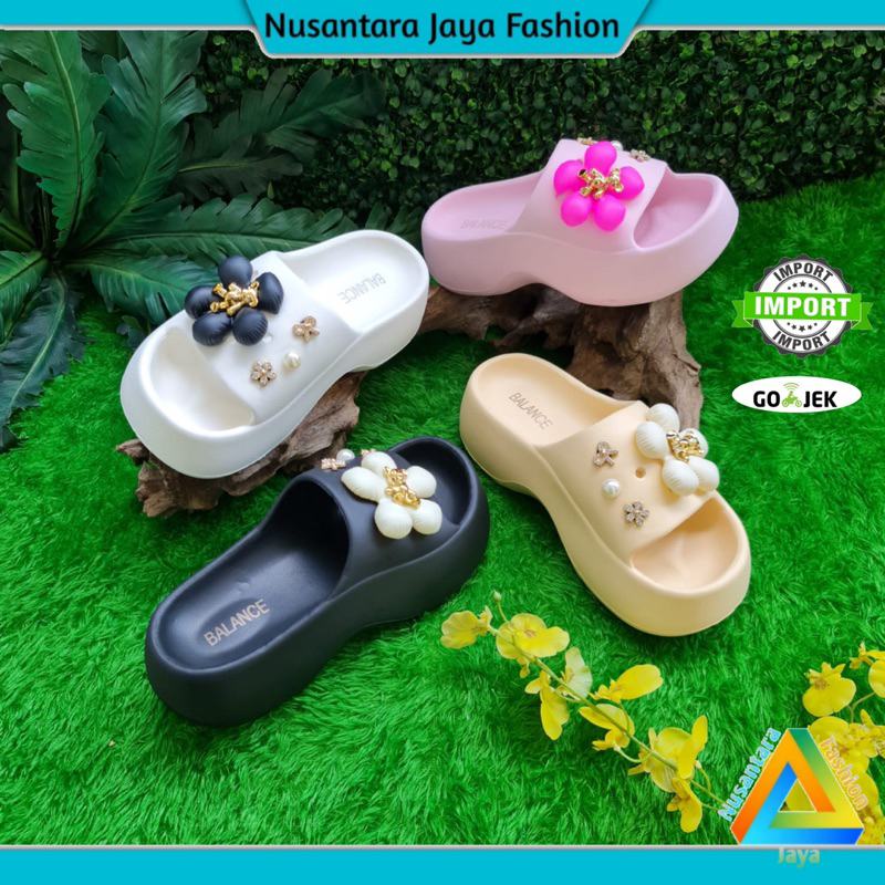 Sandal Fuji Wanita TERBARU Terlaris Motif GOLD Kembang 7002-A20