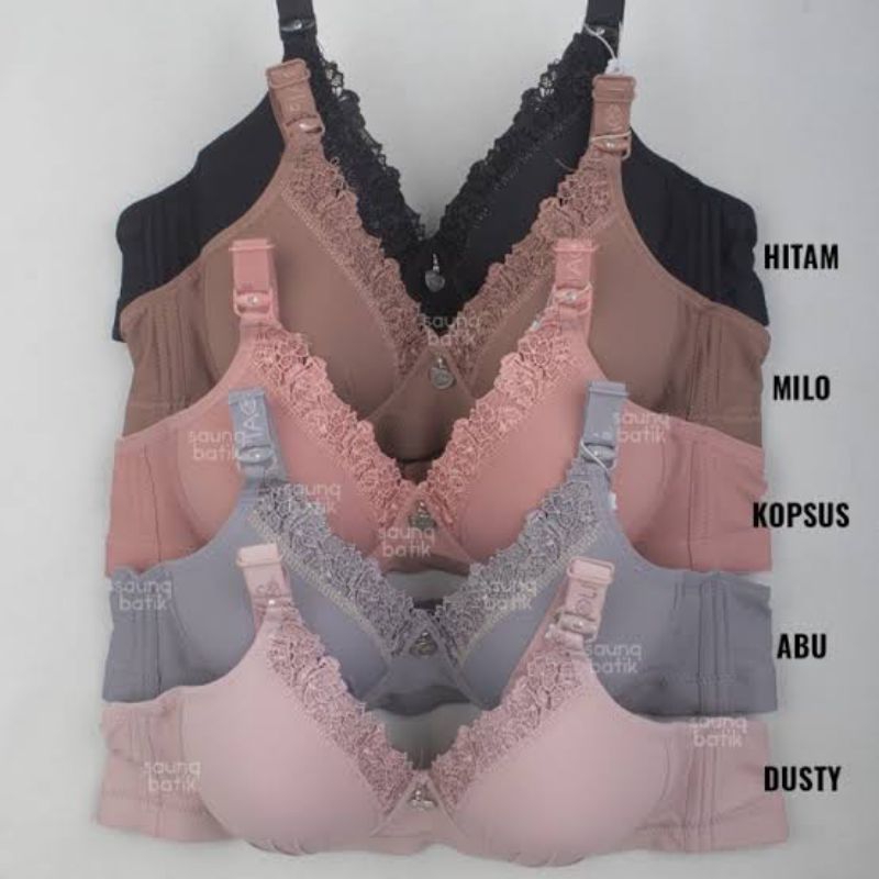 bra BH Fashion wanita BH busa tanpa kawat busa tipis renda Teli 851