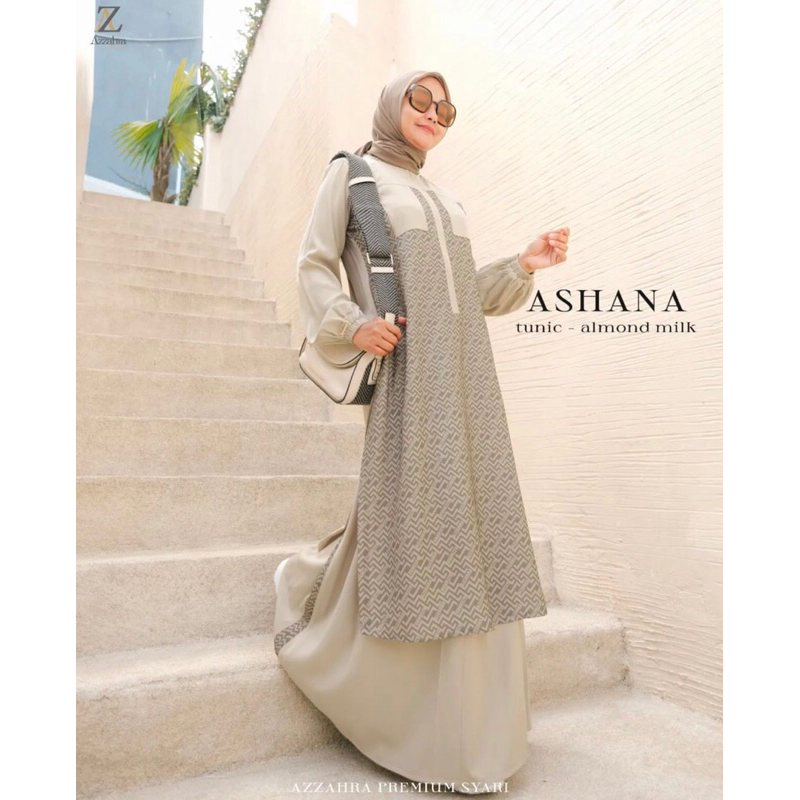 Ashana set(tunik&rok)by Azzahra premium syarii