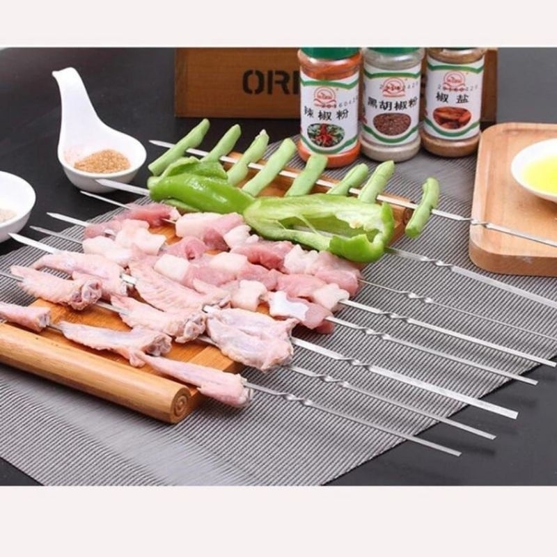 Tusukan BBQ Stainless / Alat Tusuk Sate / Tusuk Sate Besi Bbq