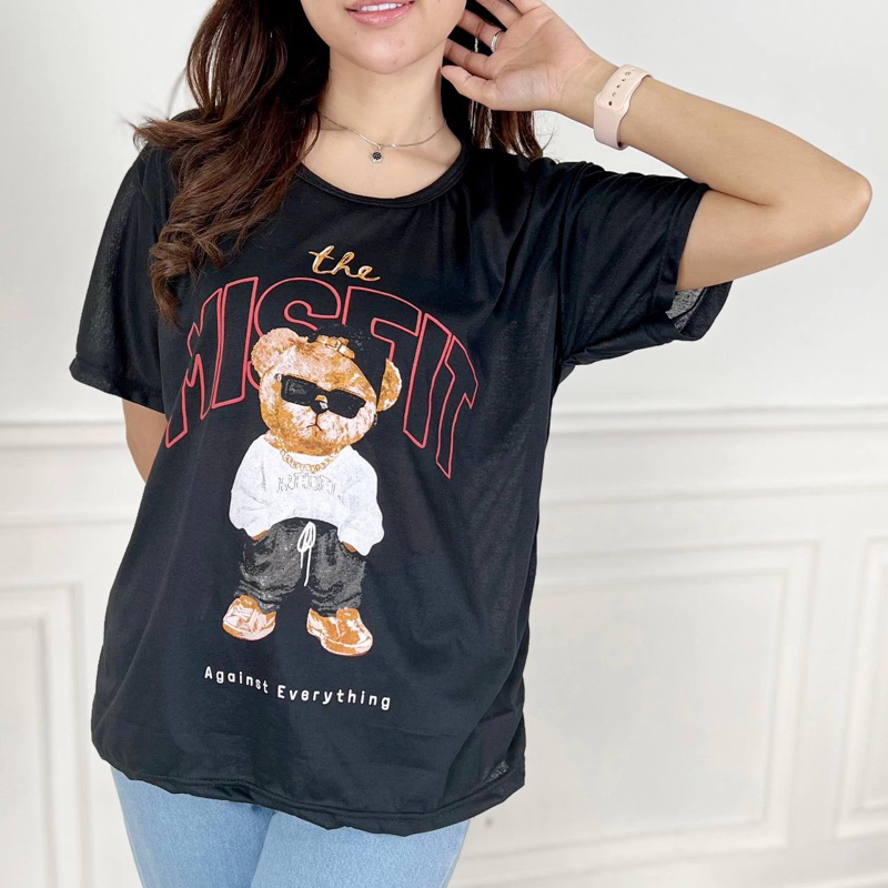 AFI - MC - Kaos Oversize Wanita Bear Miss (LD 106, P 65)