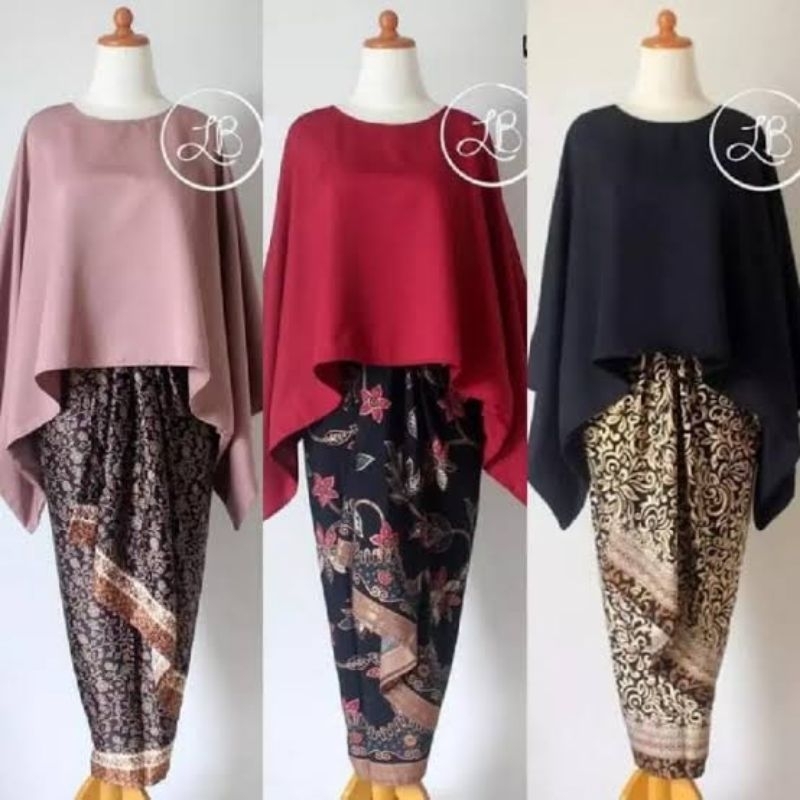 DEPANTOKO setelan kebaya kalong batik kelelawar setelan batik kebaya wisuda kebaya modern