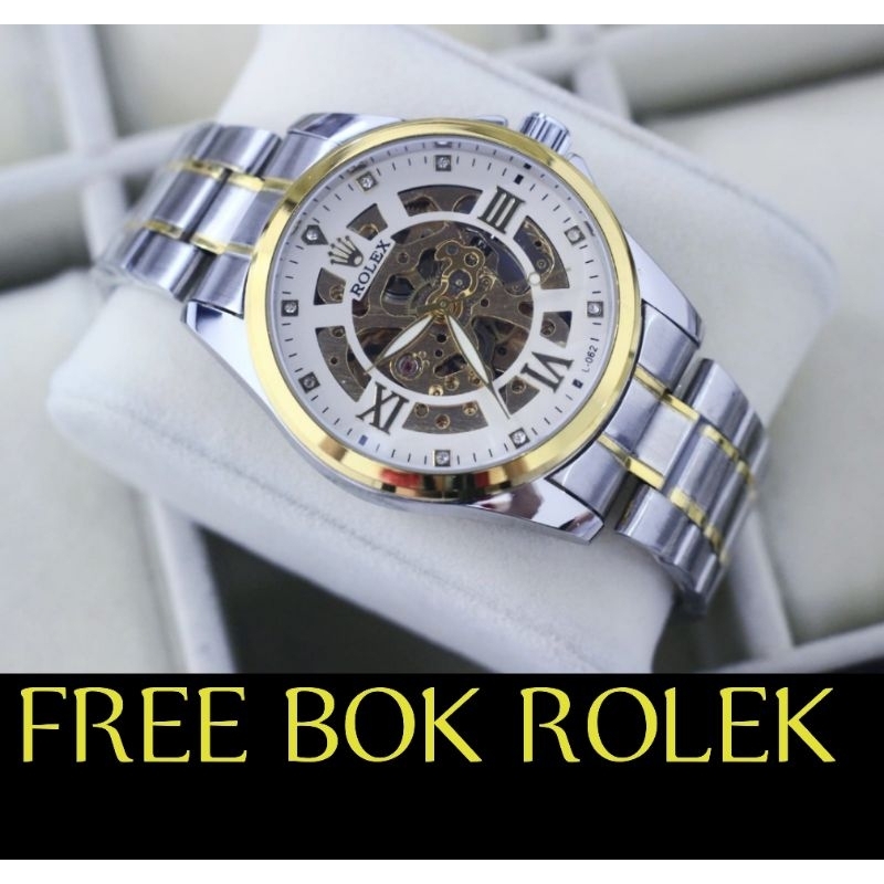 Jam Tangan Otomatis Pria Rolex8227 Arloji casual pria Paket lengkap termurah