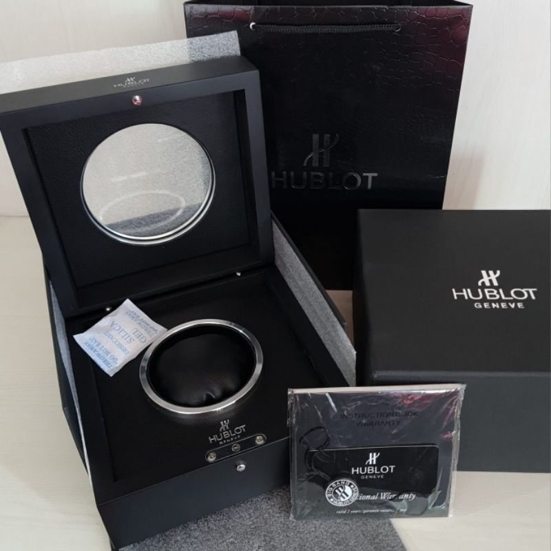 Kotak box jam tangan merk HUBLOT Kaca besar model Original fullset