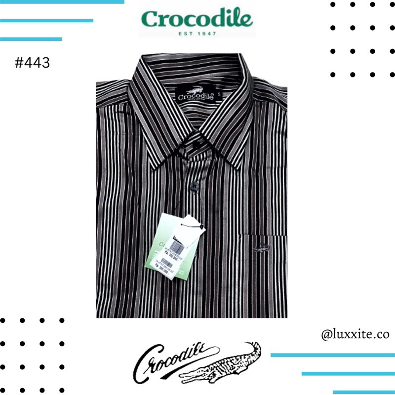 ( LUXOYEZ ) 443 BAJU CROCODILE BRANDED BISA COD PRIA KEMEJA ATASAN BAHAN KATUN MEDAN KERAH MEN UNTUK