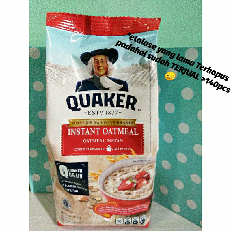 

QUAKER INSTAN OATMEAL GANDUM OAT 200 Gram Kemasan Merah