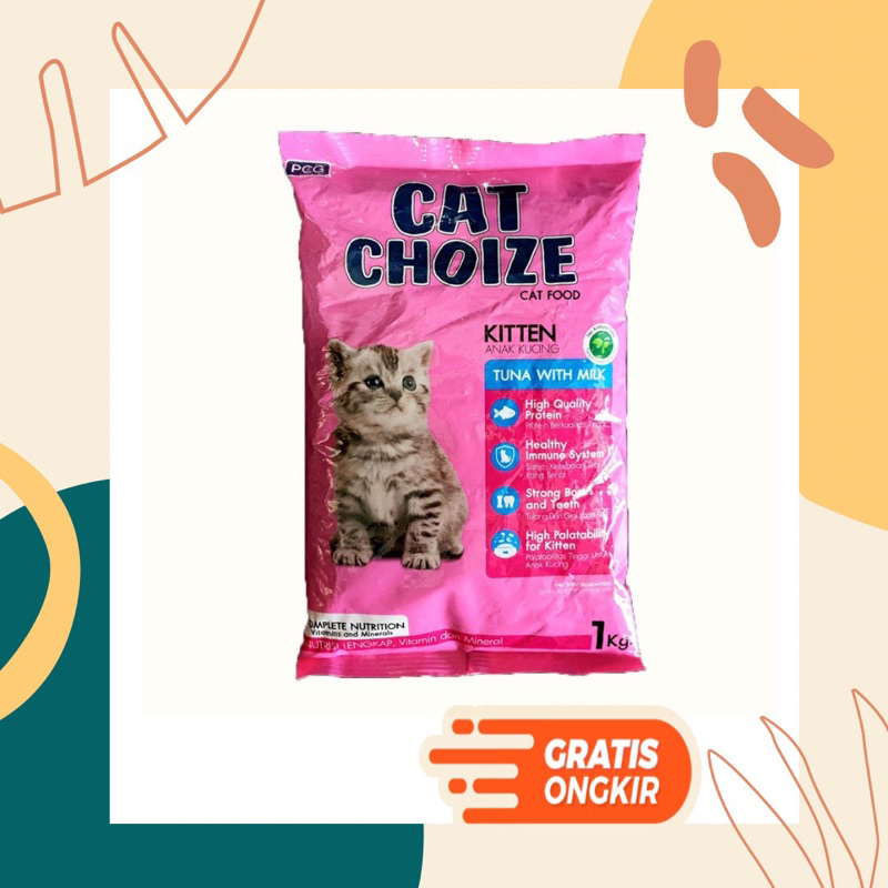 Cat Choize Adult Kitten 1kg Makanan Anak Kucing Cat Food Dry Cat Choize Kitten Cat Food Tuna Milk 1 kg Makanan Anak Kucing 1kg