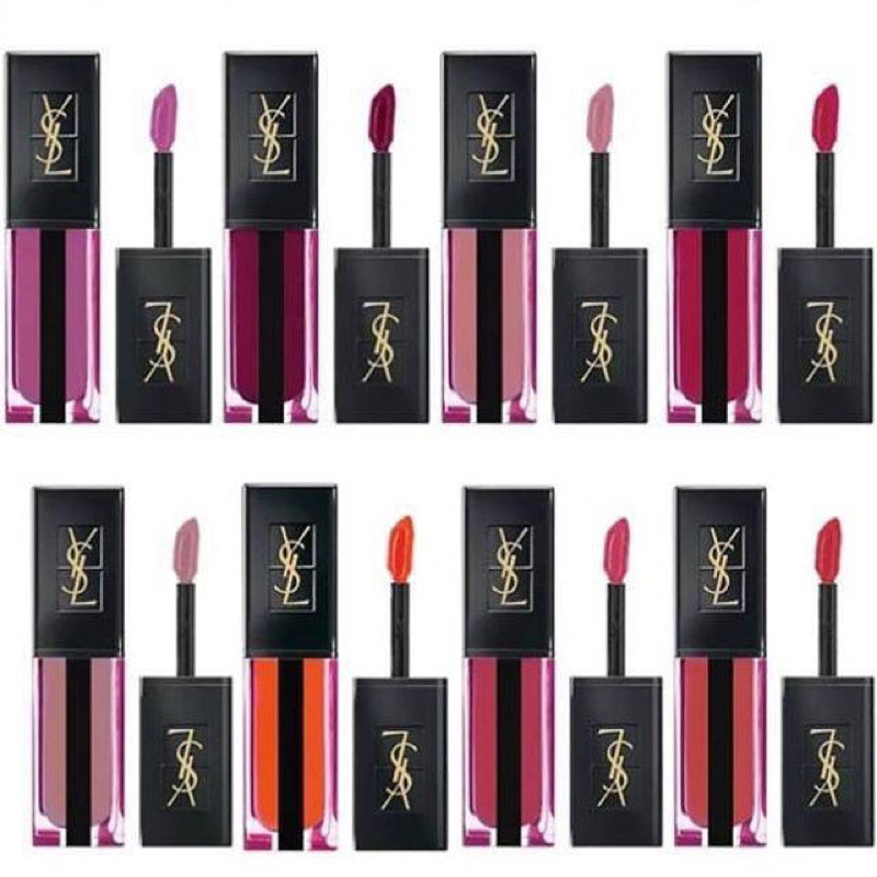 YSL Vernis A Levres Water Stain-Lip Tint Rouge Pur Couture Tester with Box