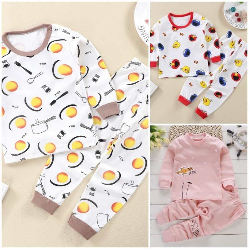 Piyama anak lengan panjang / baju tidur anak lengan panjang / piyama anak import murah / baju tidur 