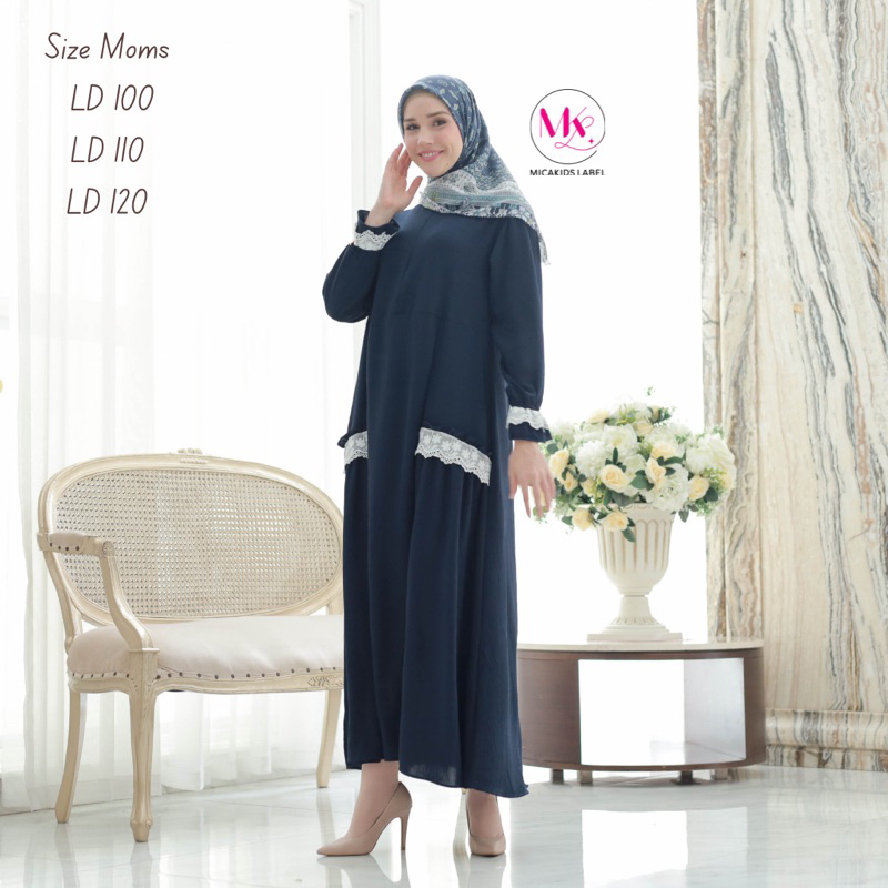 GAMIS POLOS COUPLE IBU DAN ANAK PEREMPUAN GAMIS CRINKLE HAGIA SOPHIA