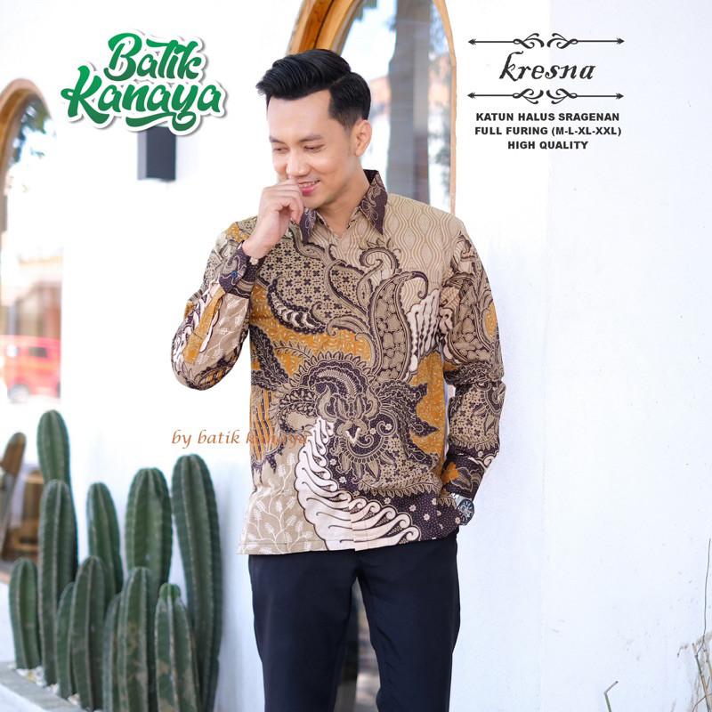 KRESNA Baju Batik Pria Full Furing Bahan Katun Primisima