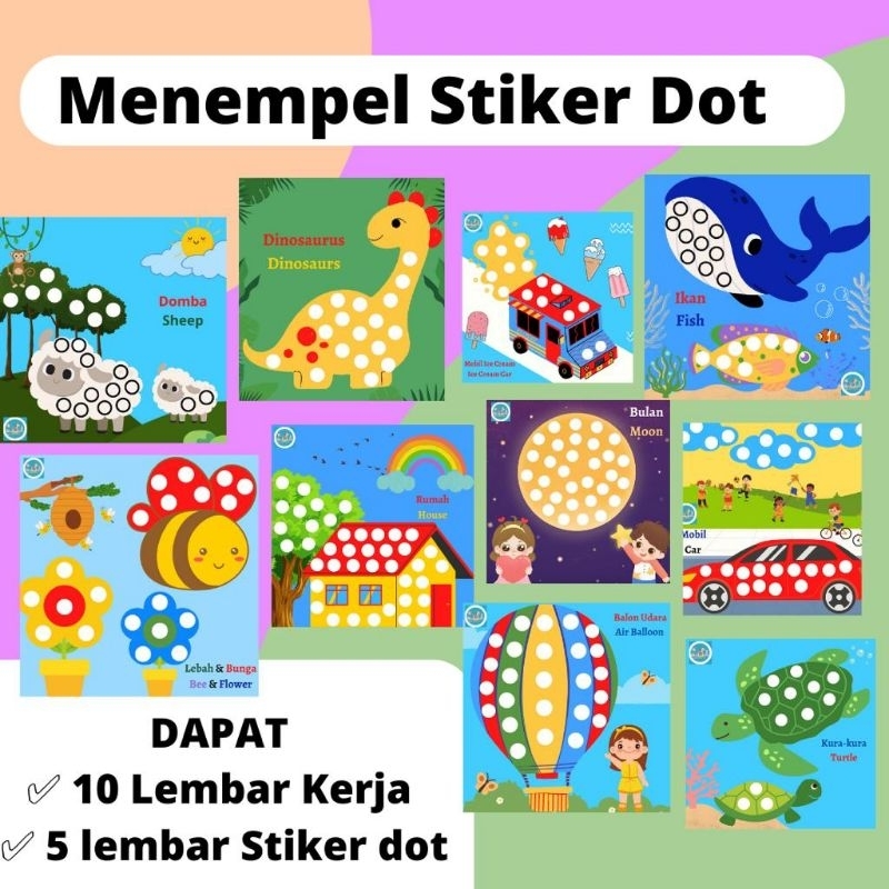 Menempel Stiker Dot Kids Activity Mainan Edukasi