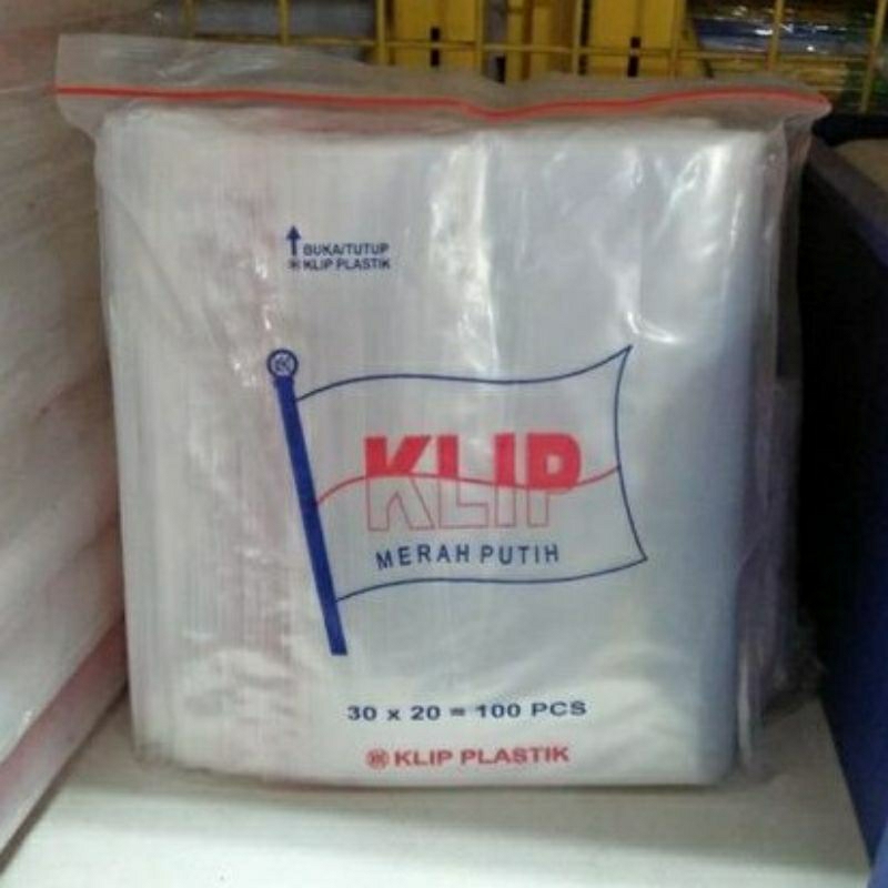 ecer Plastik Klip Cetik Tutup Zip besar 20 x 30