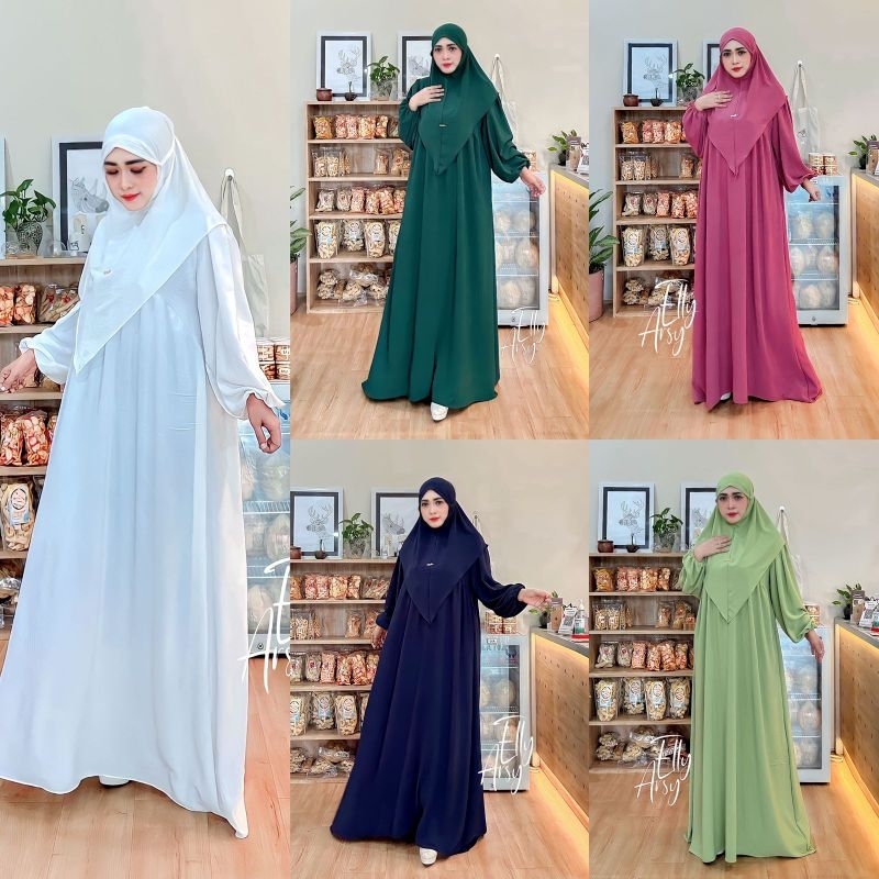 GAMIS CRINKLE SET HIJAB ELLY ARSY // ABAYA GAMIS MUSLIMAH // GAMIS CRINKLE AIR FLOW SYAR'I