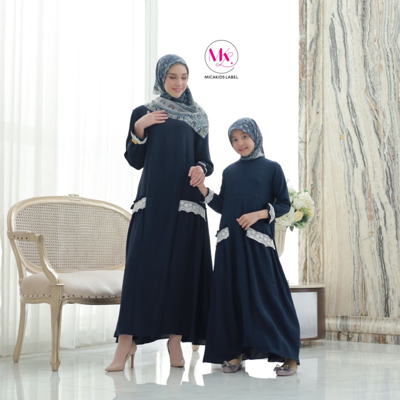 GAMIS POLOS COUPLE IBU DAN ANAK PEREMPUAN GAMIS CRINKLE HAGIA SOPHIA