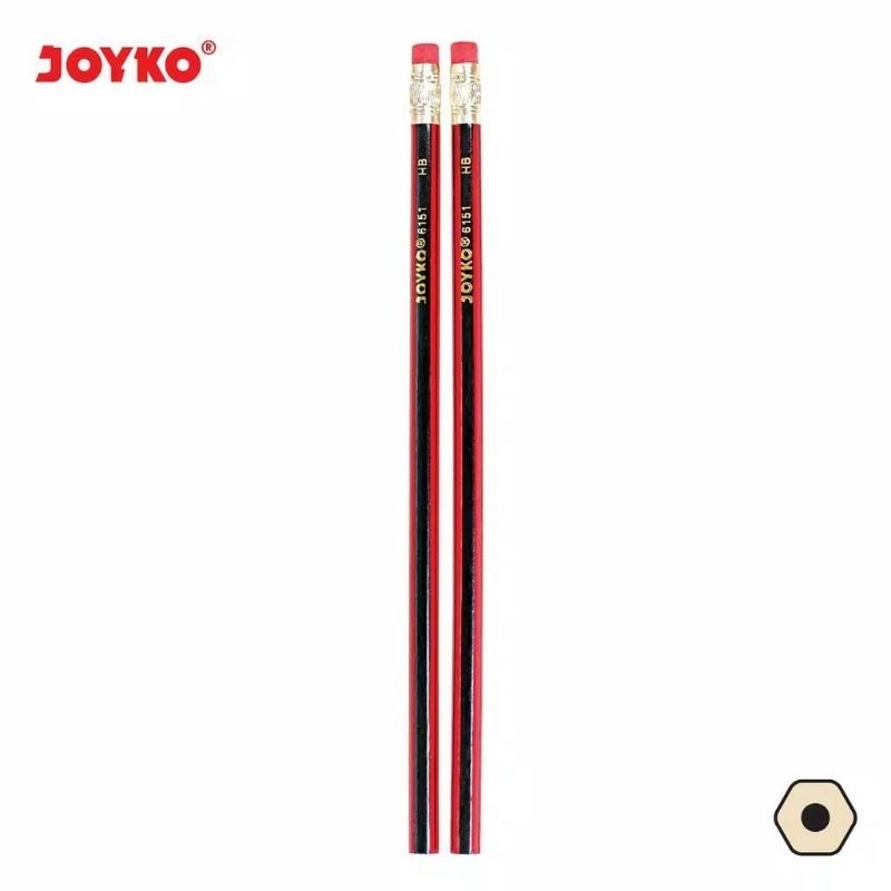 

Pensil HB 6151 Joyko/Pensil Berpenghapus/JOYKO 6151 HB/Pencils With Eraser/Pensil Dengan Penghapus