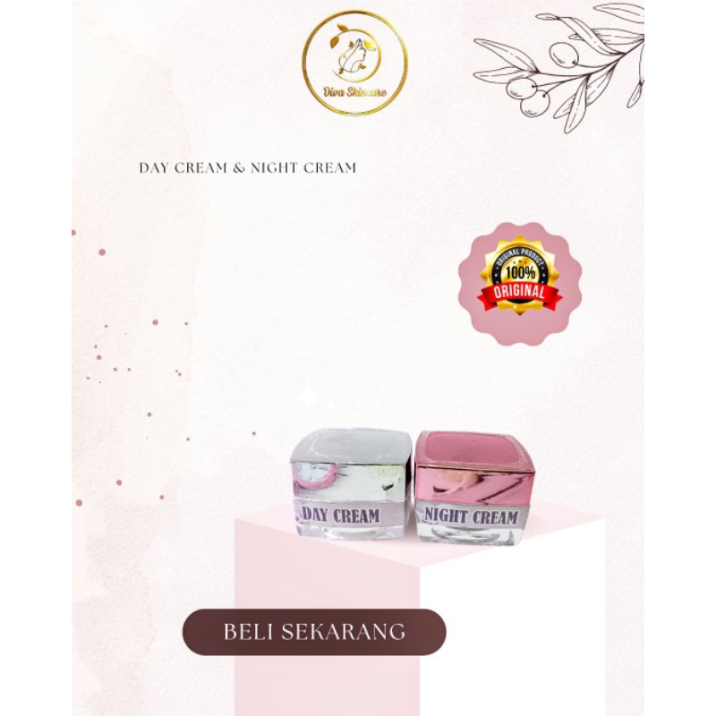 Night cream dan Day cream Diva skincare ECER Cream siang dan malam