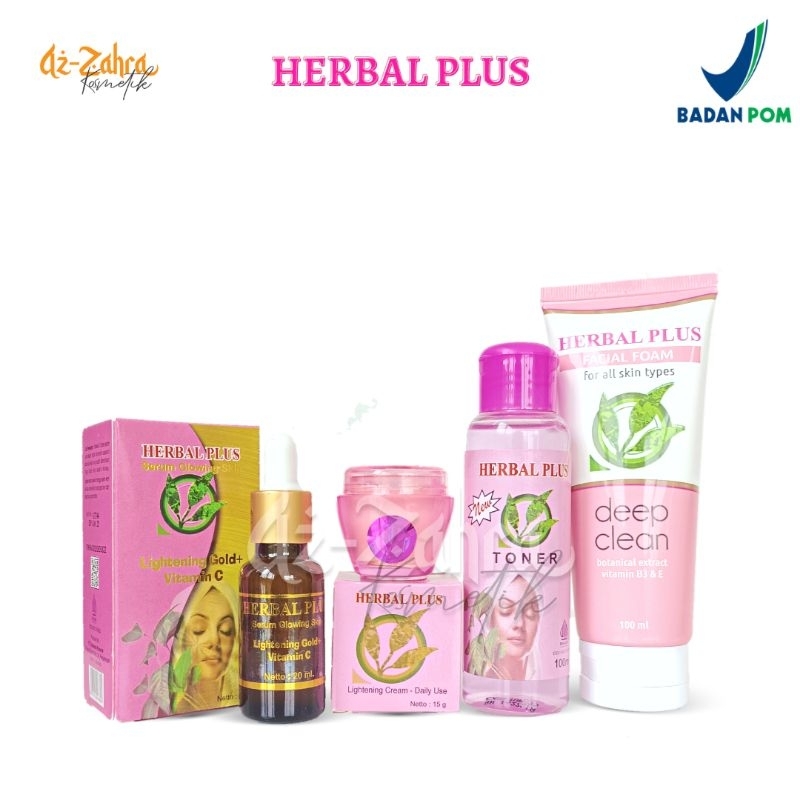 Herbal Plus Paket Lengkap Cream Toner Facial Foam Serum BPOM