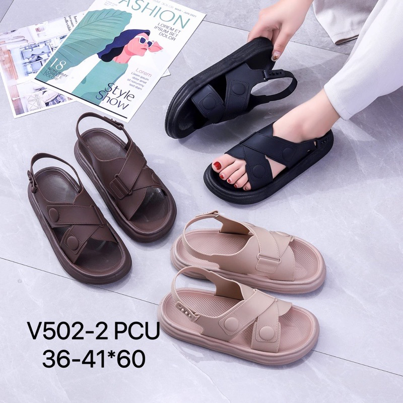 Sandal Tali Wanita Sandal Wanita Karet Sandal Gunung, sendal korea