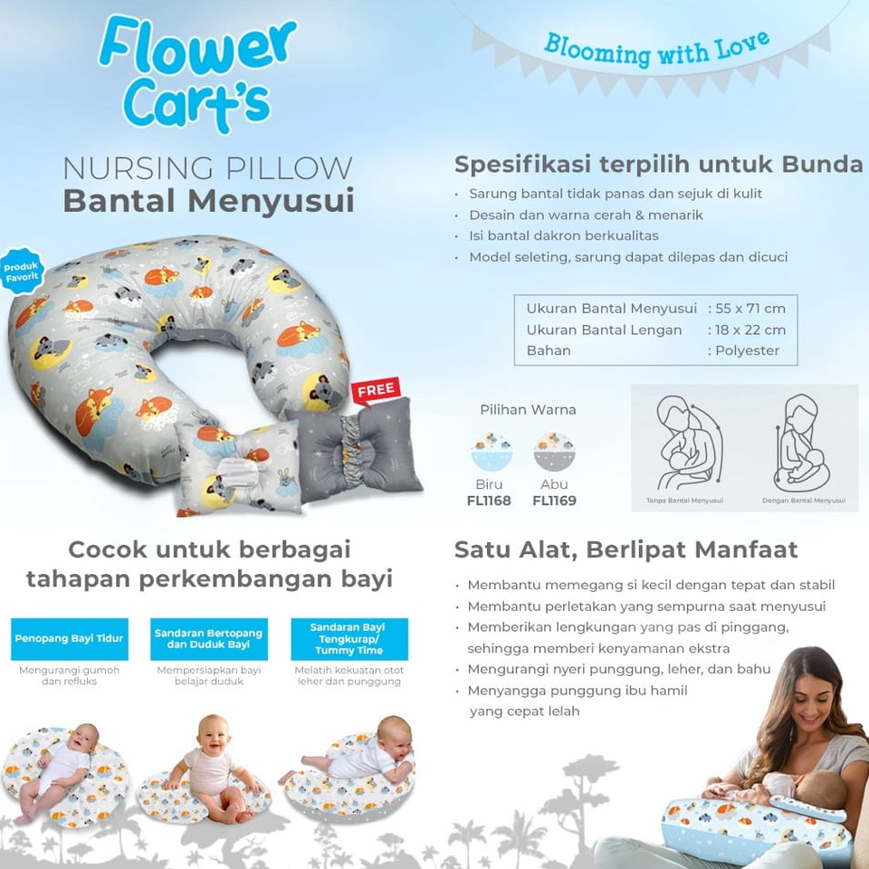 Bantal Menyusui / Bansui / Nursing Pillow Flowers Cart's FL1168 / FL1169 Koala Series - Arevyonlineshop