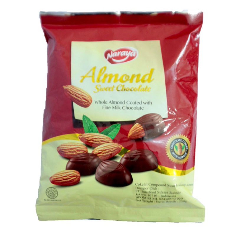 

Cokelat Naraya Almond Sweet Chocolate 250Gr / coklat / Cokelat / Naraya / isi / kacang / Almond / Sweet / Chocolate / 250Gr / BG