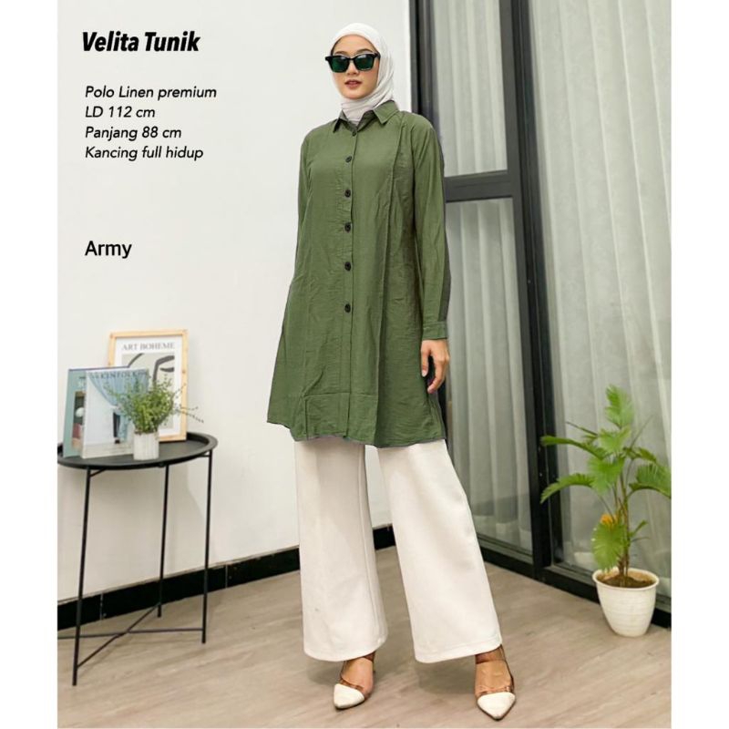 Tunik Terbaru Polo Linen - Velita Tunik //JF625