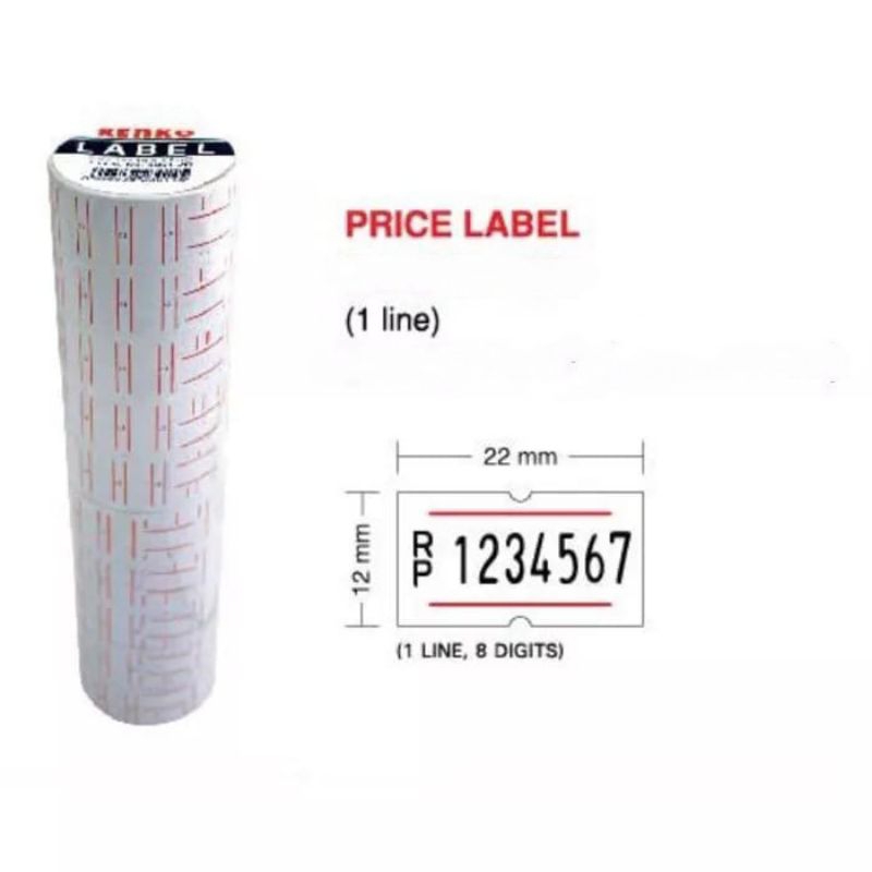 Label harga rol pricetag penembak harga 1 line