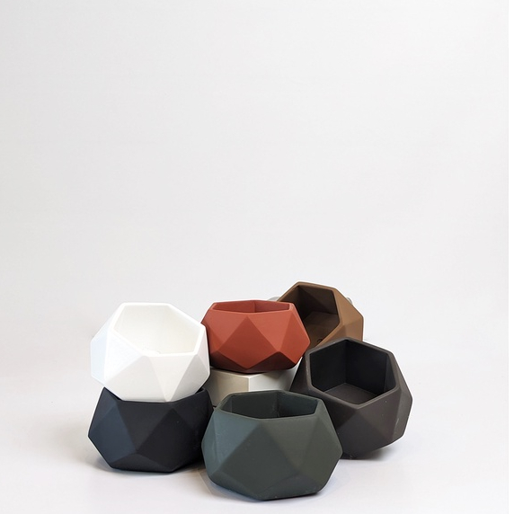 Polygon Planter / Concrete Pot Kaktus Sukulen Dekorasi Aesthetic Minimalis Dekor Estetik