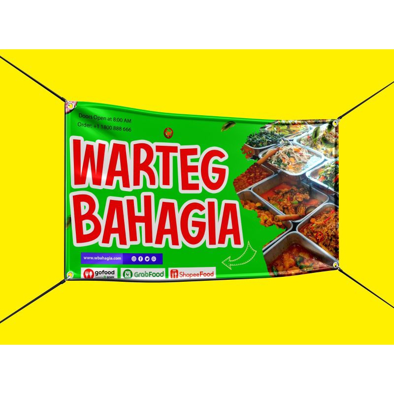 Spanduk Warteg Warung Nasi Warung Makan FREE DESAIN