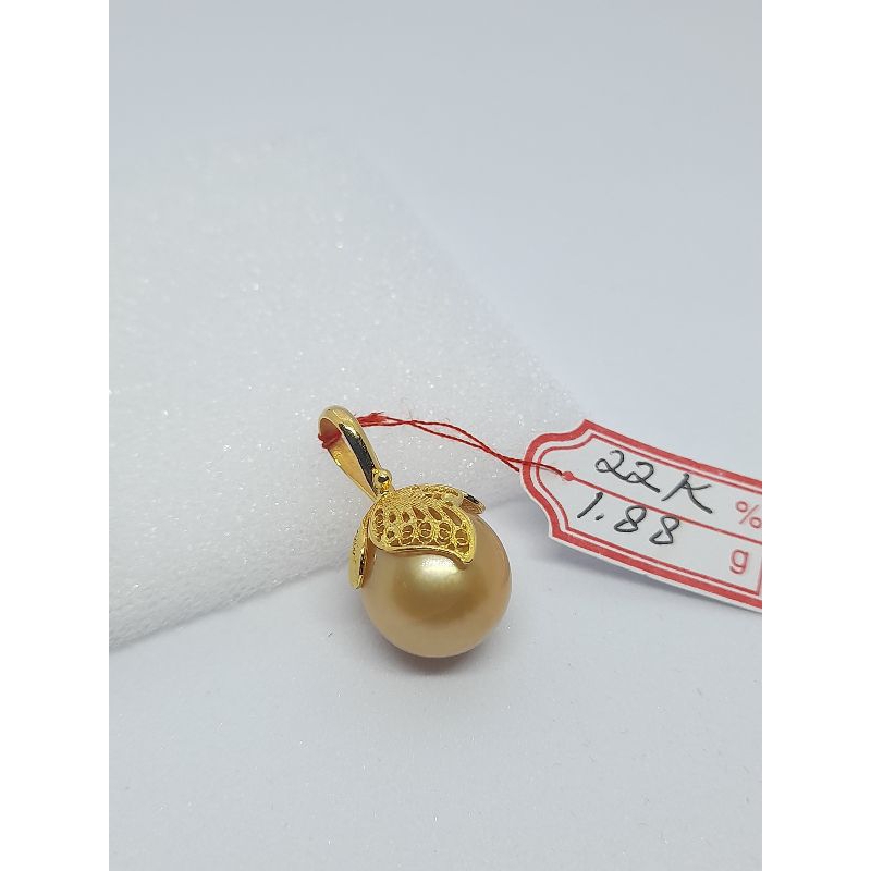 liontin emas 22k mutiara air laut lombok